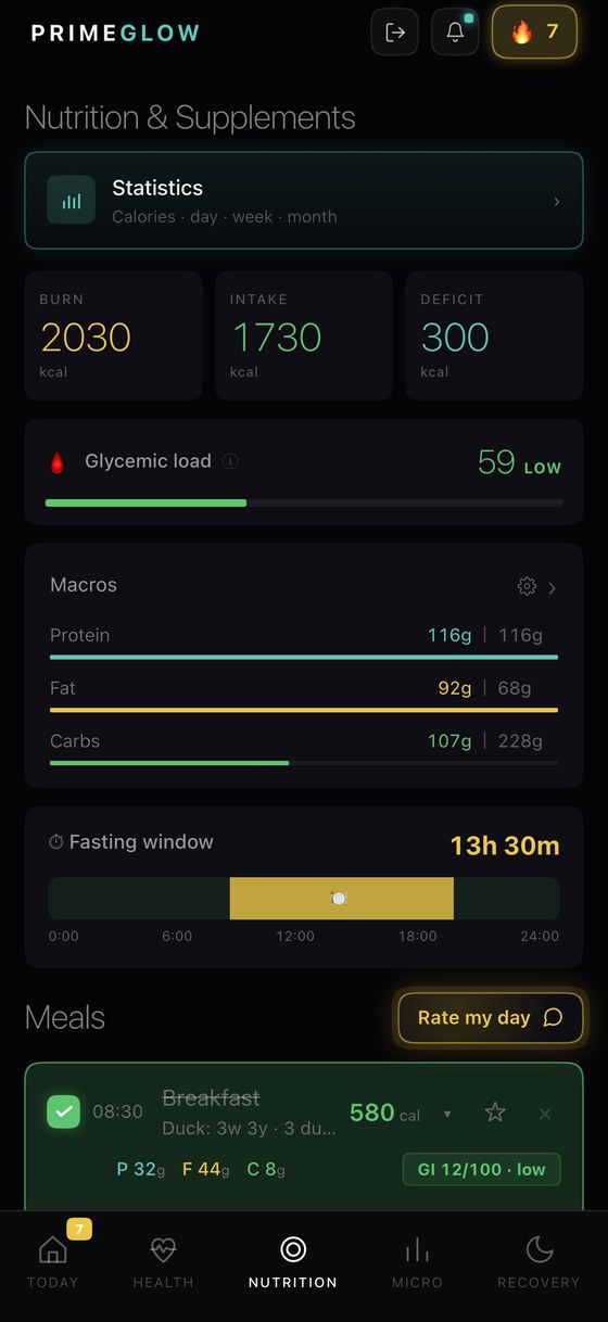 PRIMEGLOW · screenshot 2